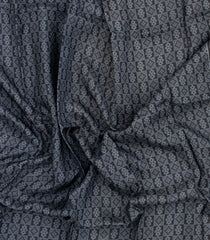 Dark Grey Printed Pure Silk Saree With Floral Motifs-PS0844