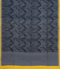 Black Printed Pure Silk Saree With Floral Motifs-PS0852