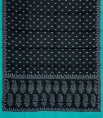 Black Printed Pure Silk Saree With Floral Motifs-PS0845