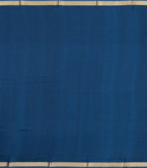 Navy Blue Handloom Pure Silk Saree With Printed Floral Motifs-PS0856