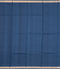 Navy Blue Handloom Pure Silk Saree With Printed Floral Motifs-PS0859