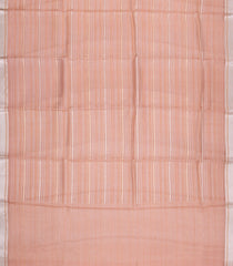 Peach Woven Pure Organza Silk Saree With Stripes-KS1066
