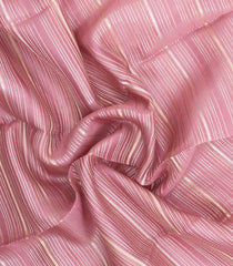 Dusty Pink Woven Pure Organza Silk Saree With Stripes-KS1067