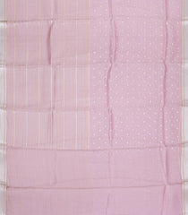 Baby Pink Woven Pure Organza Silk Saree With Stripes-KS1121