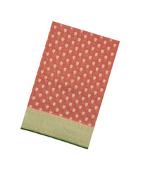 Peach Woven Blended Tissue Silk Saree With Contrast Border-BL6179