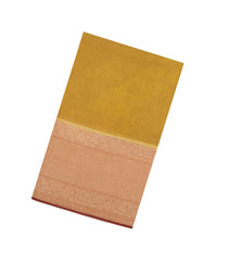 Mustard Woven Blended Tissue Silk Saree With Contrast Border-BL6180