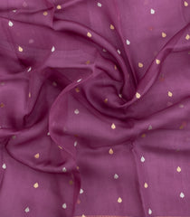 Lilac Woven Pure Organza Silk Saree With Zari Buttas-KS1111