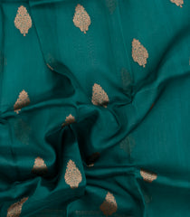 Cyan Woven Pure Organza Silk Saree With Floral Zari Motifs-KS1116