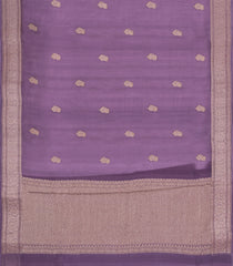 Lilac Woven Pure Organza Silk Saree With Floral Zari Buttas-KS1097