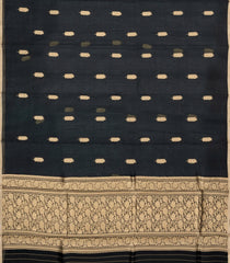 Black Woven Pure Organza Silk Saree With Zari Buttas-KS1098