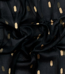 Black Woven Pure Organza Silk Saree With Zari Buttas-KS1098