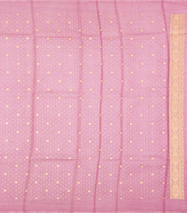 Dusty Pink Woven Pure Banarasi Organza Silk Saree With Floral Buttas-KS1162