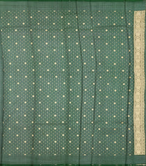 Dark Green Woven Pure Organza Silk Saree With Zari Buttas-KS1117