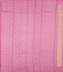 Peach Woven Pure Banarasi Organza Silk Saree With Floral Buttas-KS1164