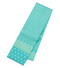 Turquoise Handloom Kanchipuram Silk Saree With Zari Checks-KA16634