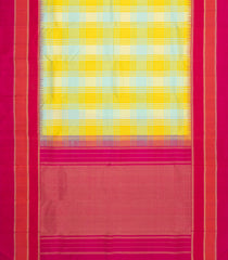 Lime Green Handloom Korvai Kanchipuram Silk Saree With Multicolour Border-KA16624