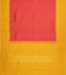 Multi Colour Handloom Korvai Kanchipuram Silk Saree With Checks & Mustard Border-KA16621