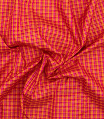 Multi Colour Handloom Korvai Kanchipuram Silk Saree With Checks & Mustard Border-KA16621
