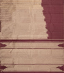 Dark Brown Handloom Kanchipuram Silk Saree With Checks & Rising Zari Border-KA16640