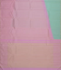 Aquamarine Handloom Kanchipuram Silk Saree With Stripes & Rising Zari Border-KA16642