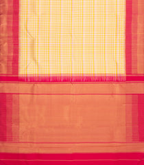Multicolour Handloom Korvai Kanchipuram Silk Saree With Checks & Contrast Border-KA16626