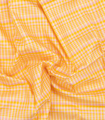 Multicolour Handloom Korvai Kanchipuram Silk Saree With Checks & Contrast Border-KA16626