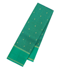 Sea Green Handloom Kanchipuram Silk Saree With Zari Checks & Buttas-KA16629