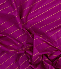 Magenta Handloom Korvai Kanchipuram Silk Saree With Stripes-KA16557