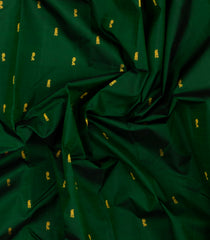 Bottle Green Handloom Korvai Kanchipuram Silk Saree With Zari Buttas-KA16558