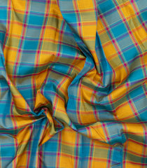 Multi Colour Handloom Korvai Kanchipuram Silk Saree With Checks-KA16559