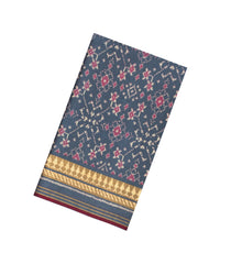 Grey Handloom Rajkot Patola Silk Saree With Ikat Motifs & Zari Border-IK0459