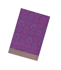 Magenta Printed Silk Saree With Paisley Motifs & Contrast Border-PS0970