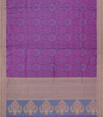 Magenta Printed Silk Saree With Paisley Motifs & Contrast Border-PS0970