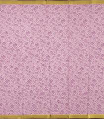 Baby Pink Printed Silk Saree With Floral Motifs & Zari Border-PS0971