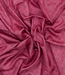 Peach Printed Silk Saree With Floral Motifs & Zari Border-PS0978