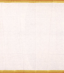 Off White Printed Silk Saree With Floral Motifs & Zari Border-PS0981