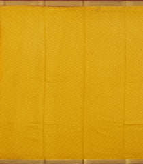 Mustard Printed Silk Saree With Floral Motifs & Zari Border-PS0982