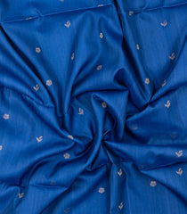 Blue Handloom Soft Tussar Silk Saree With Buttas-TU3850