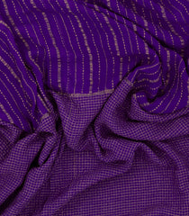 Purple Woven Mysore Crepe Silk Saree With Stripes & Bandhani Pallu-MS3886