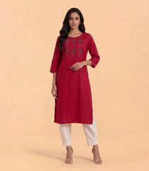 Deep Red Casual Kurta-KR0888