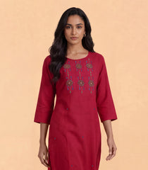 Deep Red Casual Kurta-KR0888