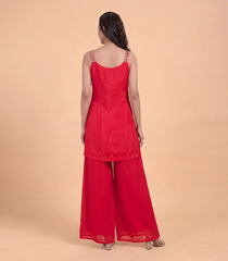 Crimson Red Sharara Set-RC5677