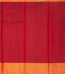 Blue Handloom Dupion Silk Saree With Red Border-Blue