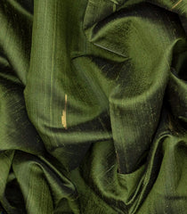 Green Handloom Dupion Silk Saree With Jasmine Bud Motifs-Green