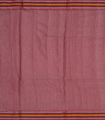 Cream Woven Dupion Silk Saree With Maroon Border-Cream