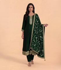 Dark Green & Gold Festive Anarkali Set-RC678