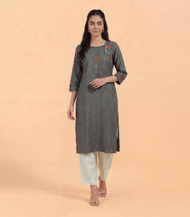 Deep grey casual kurta-RC5727