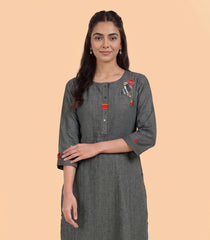 Deep grey casual kurta-RC5727