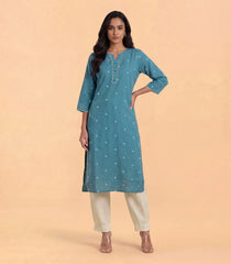 Dusty Aqua Casual Kurta-RC5702