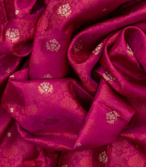 Pink Kanchipuram Silk Saree Floral Motifs-Pink